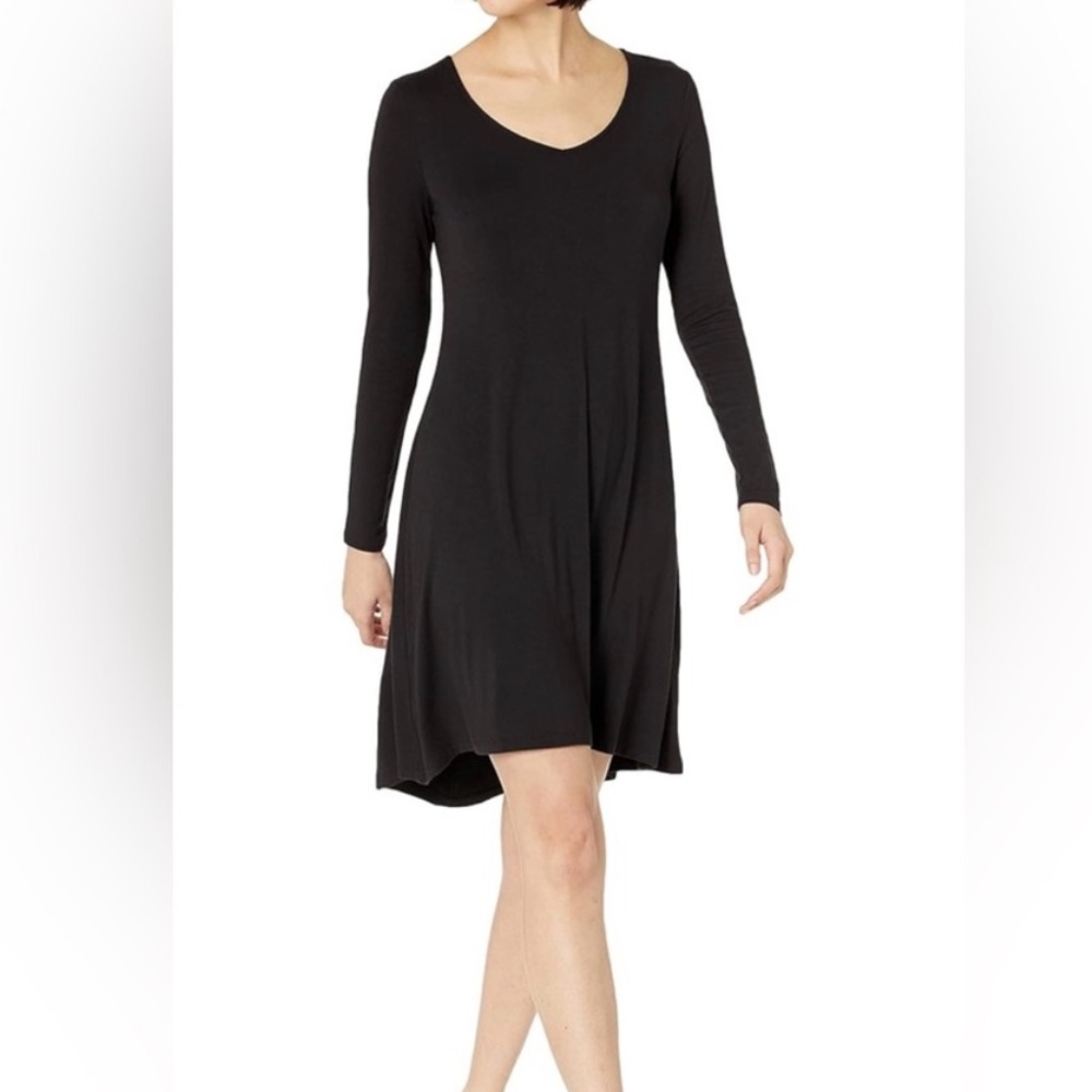 Daily Ritual Black Long Sleeve Dress Luxe Knit Jersey Size XS